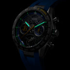 TAG Heuer Carrera Chronograph Tourbillon x Senna, 44 mm, aço em bracelete de borracha