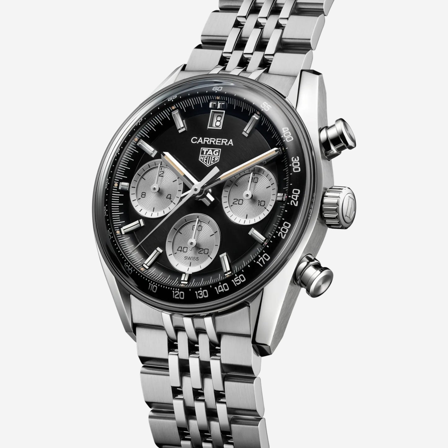 TAG Heuer Carrera Chronograph 39mm aço com bracelete em aço