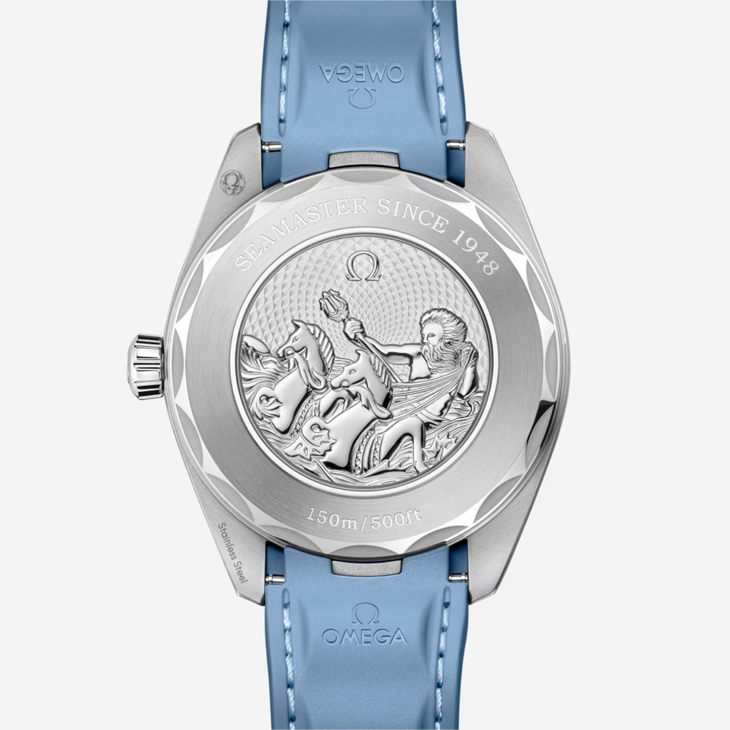 Seamaster Aqua Terra Worldtimer, 43 mm, aço em bracelete de borracha