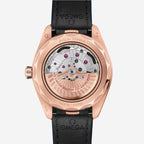 Seamaster Aqua Terra Worldtimer, 43 mm, aço em bracelete de couro