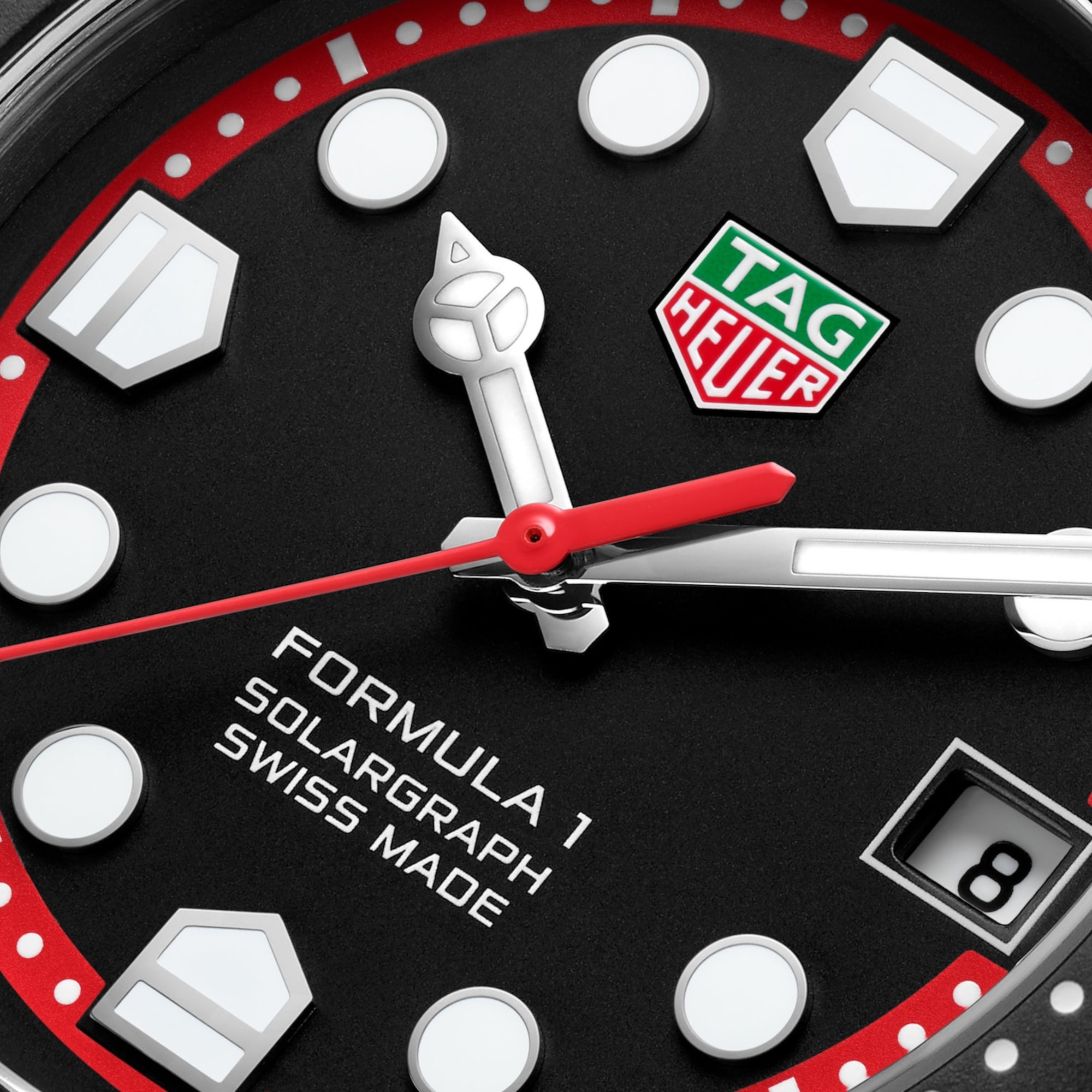 TAG Heuer Formula 1 Solargraph, 38 mm, aço em bracelete de borracha