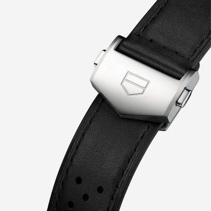 TAG Heuer Carrera Chronograph 39mm aço com bracelete de couro