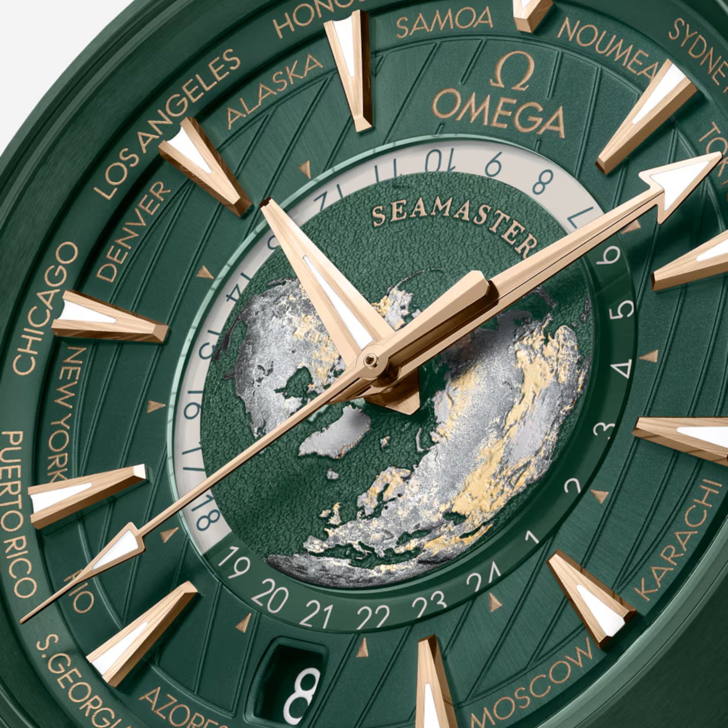 Seamaster Aqua Terra Worldtimer 150M Cape Town 43mm aço com bracelete em aço