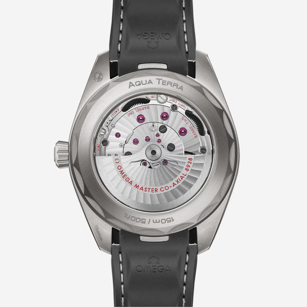 Seamaster Aqua Terra Worldtimer, 43 mm, aço em bracelete de borracha