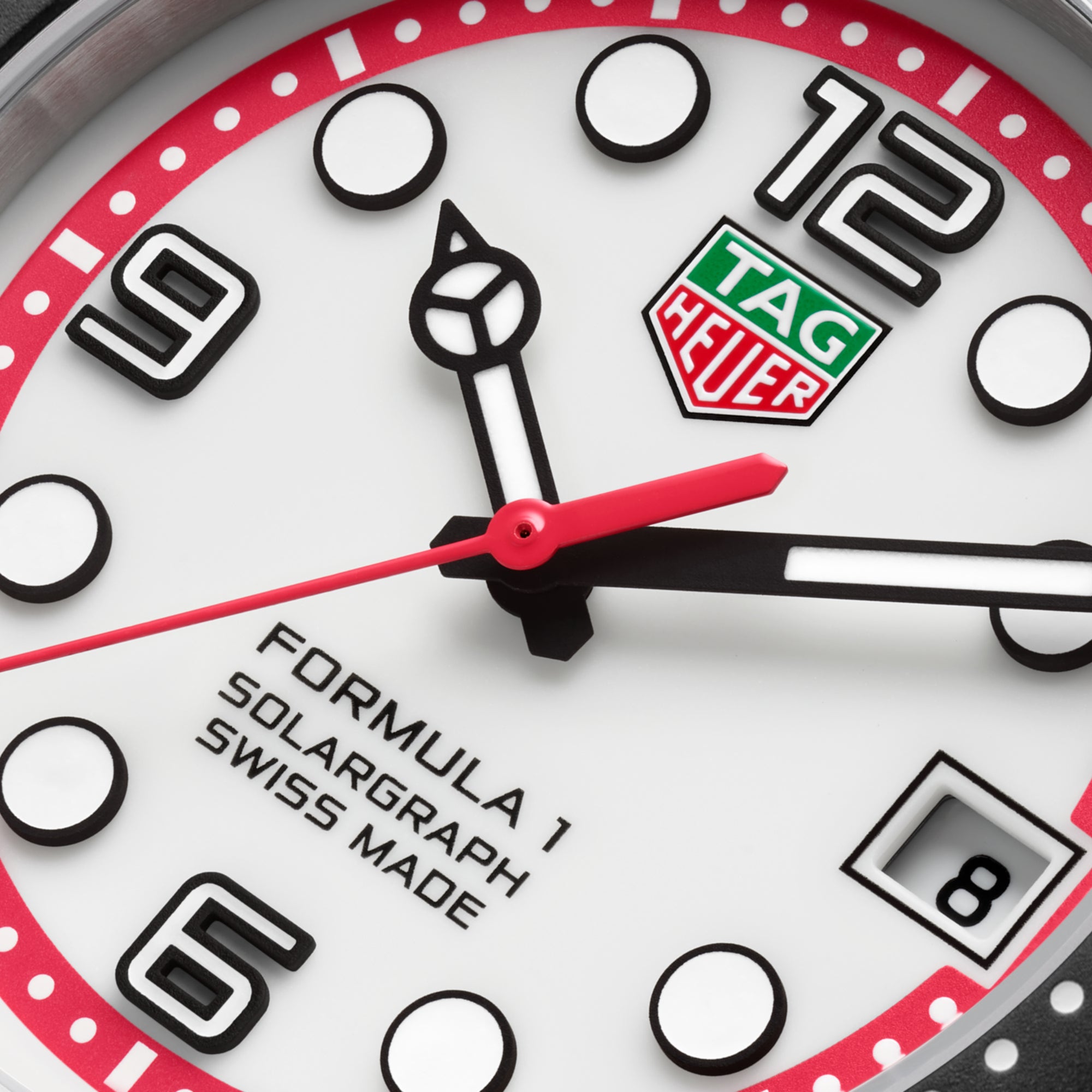 TAG Heuer Formula 1 Solargraph, 38 mm, aço em bracelete de borracha