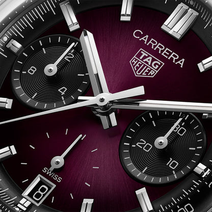 TAG Heuer Carrera Chronograph 39mm aço com bracelete de couro