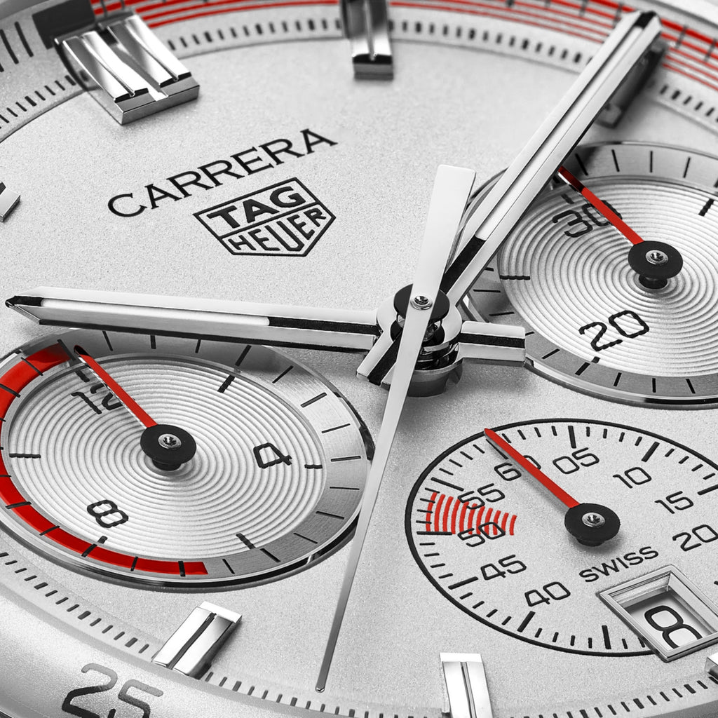 TAG Heuer Carrera Chronosprint x Porsche, 42 mm, aço em bracelete de couro