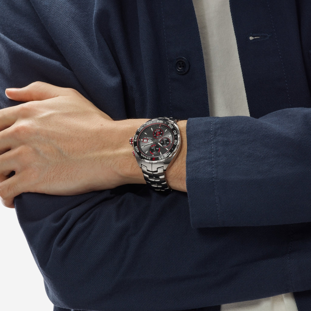 TAG Heuer Formula 1 Chronograph x Senna, 44 mm, aço em aço