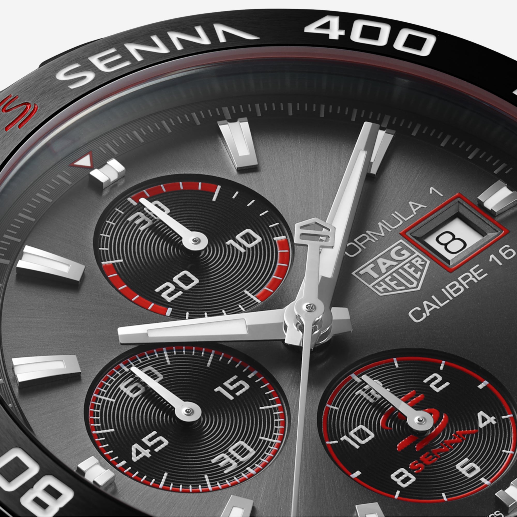TAG Heuer Formula 1 Chronograph x Senna, 44 mm, aço em aço