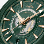 Seamaster Aqua Terra Worldtimer, 43 mm, aço em bracelete de borracha